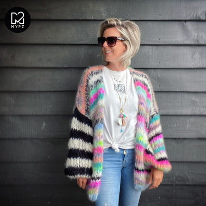 Strikkesett – MYPZ Chunky Mohair Cardigan Indian Summer No.15 (ENG-NL-NO)