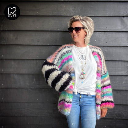 Strikkesett – MYPZ Chunky Mohair Cardigan Indian Summer No.15 (ENG-NL-NO)
