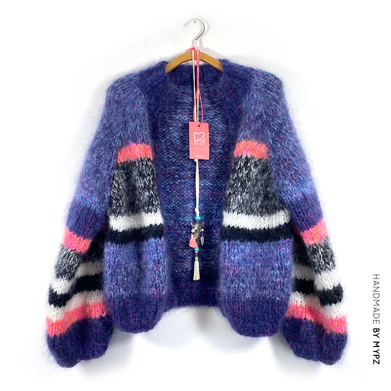 MYPZ Miss Blue Chunky mohair raglan cardigan