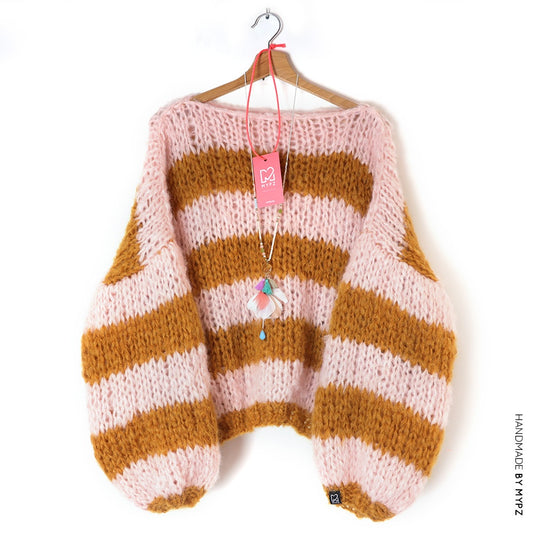 Strikkeoppskrift – MYPZ basic BIG chunky mohairgenser Apache for nybegynnere No15 (ENG-DE-NL-ES-FR-IT-DA-SV-NO)