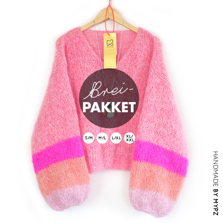 Knitting Kit – MYPZ Basic Light Mohair v-neck Pullover Coral no10 (ENG-NL)
