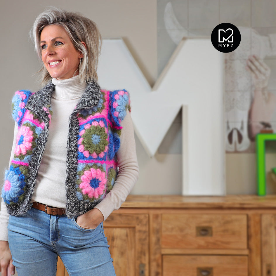 Crochet pattern - MYPZ 3D Granny Gilet PinkyBlue (ENG-NL)